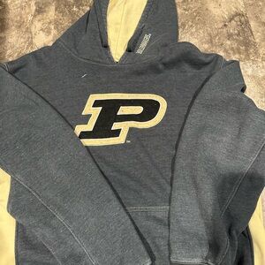 Colosseum Purdue University Men's Hoodie - Gray and Cream